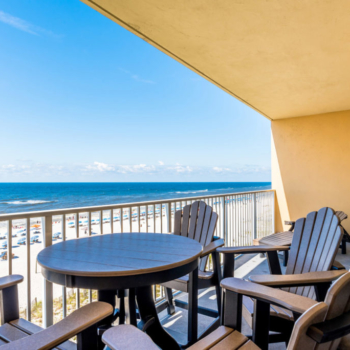 Balcony with Beach Views at Gulf Shores Condo Rental